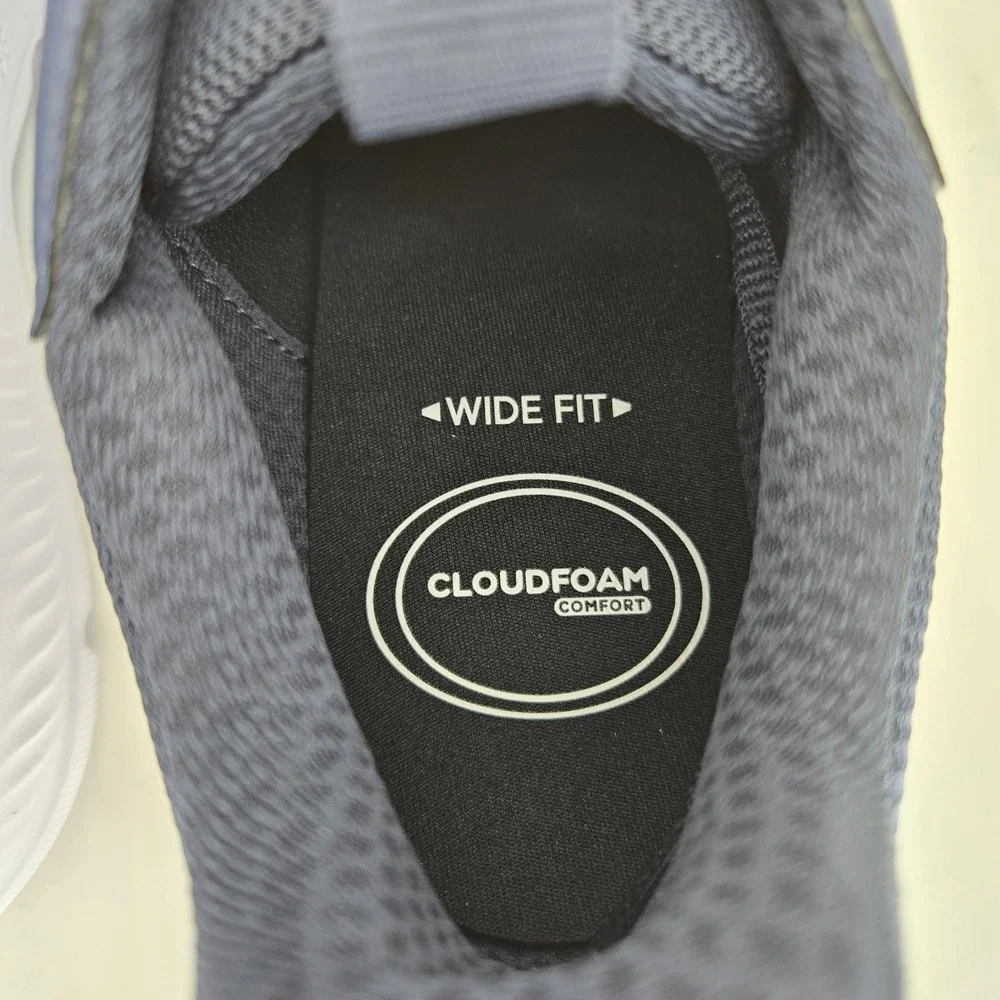 Adidas Cloudfoam Flex Laces Mens 10 Wide Navy Blue Running Shoes HQ4853 New